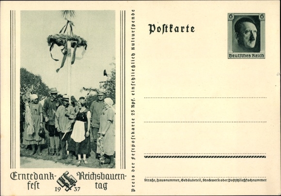 Ganzsachen Ak Erntedankfest, Reichsbauerntag 1937