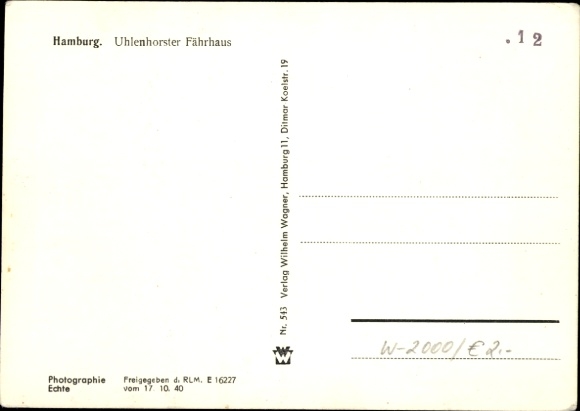 Postcard Hamburg Nord Uhlenhorst, Uhlenhorster Fährhaus