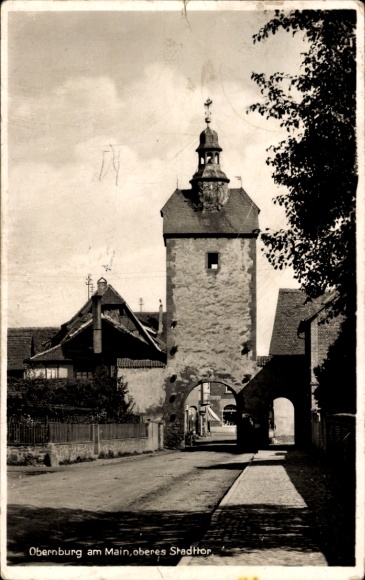 Postcard Obernburg am Main Lower Franconia, Upper City Gate