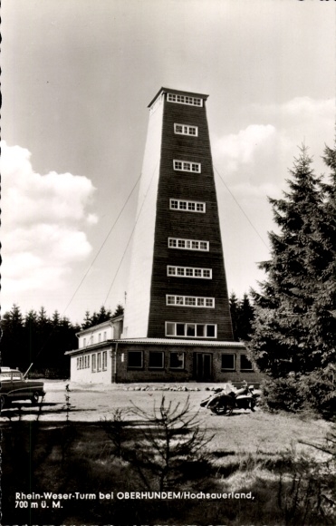 Postcard Oberhundem Kirchhundem North Rhine Westphalia, Rhine Weser Tower