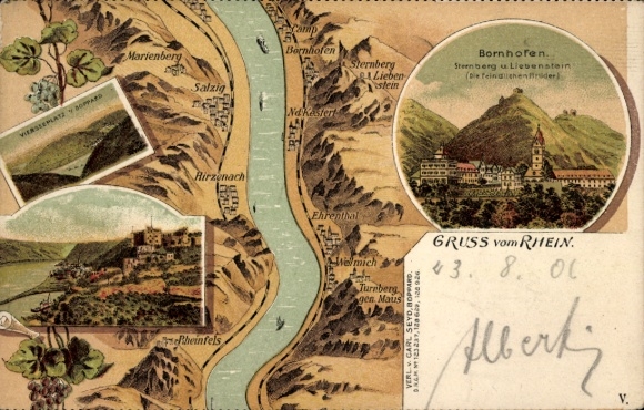 Chromo-Litho Bornhofen am Rhein, The Enemy Brothers, Boppard
