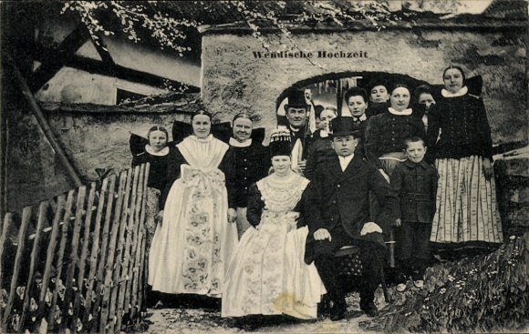 Postcard Wendish Wedding