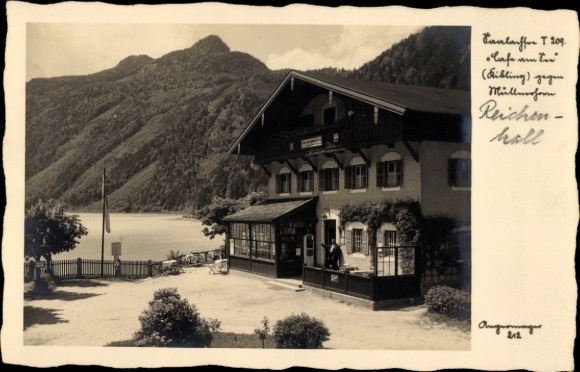 Postcard Kibling Schneizlreuth Bavaria, Saalachsee, café by the lake