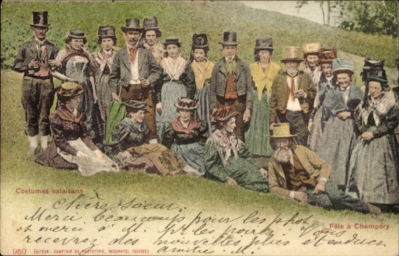 CPA Kostiumy valaisans, Fête à Champéry