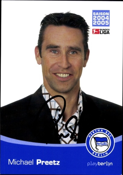 Autogrammkarte Assistent der Geschäftsführung Michael Preetz, Hertha BSC, Autogramm