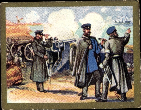 Sammelbild Alles für Deutschland Bild Nr. 203, Beschießung des dänischen Kriegsschiffes Gefion 1849