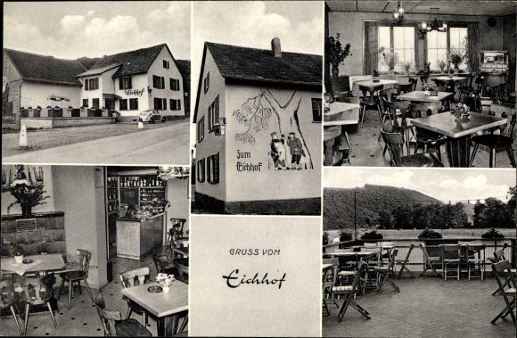 PC Eichhof Daxweiler im Soonwald, Inn Eichhof, exterior and interior view, owned by Julius Pulcher