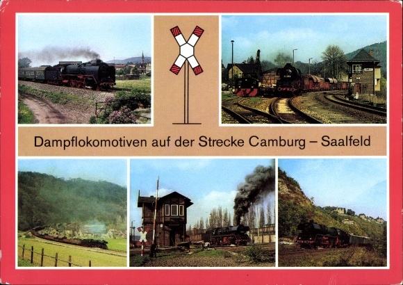Postcard steam locomotives on the Camburg-Saalfeld line, Saalbahn