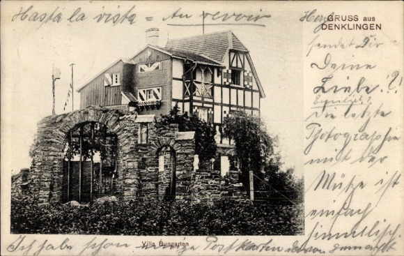 Postcard Denklingen in Swabia Upper Bavaria, Villa