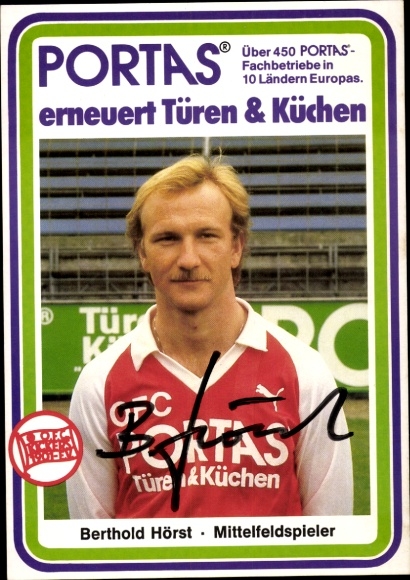 Karta autografu piłkarza Bertholda Hörsta, Kickers Offenbach, autograf