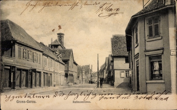 Ak Groß Gerau in Hessen, Rathausstraße