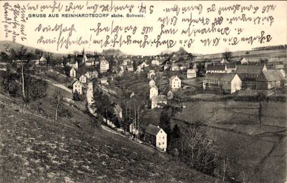 Postcard Reinhardsdorf Schöna in Saxony, general view