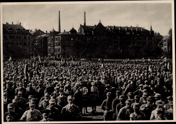 Sammelbild Deutschland erwacht Nr. 20, Deutscher Tag in Nürnberg 1923, SA ist angetreten