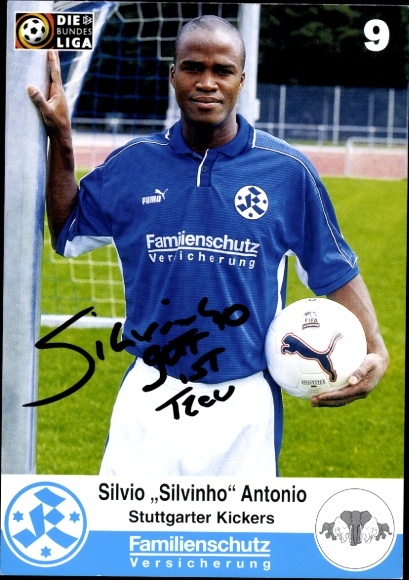 Autograph card footballer Silvio Silvinho Antonio, SV Stuttgarter Kickers, autograph