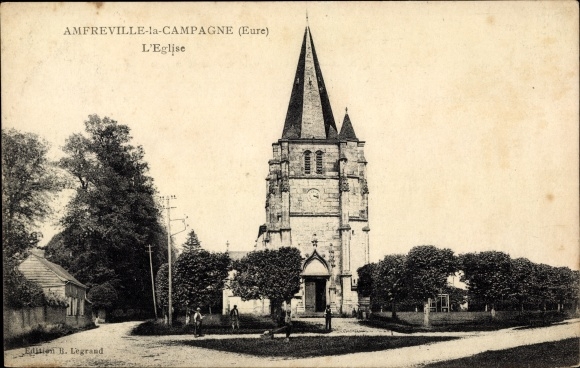 Postcard Amfreville la Campagne Eure, The Church