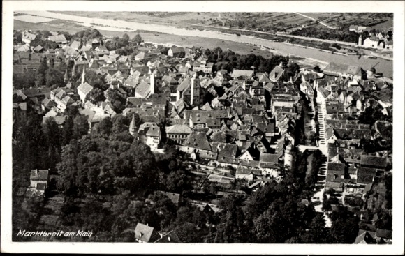 Postcard Marktbreit in Lower Franconia, town from a bird's eye view