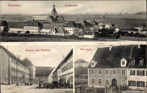 Postcard Kaisheim in the Swabian district of Donau Ries, penitentiary, barracks and directorate, vicarage