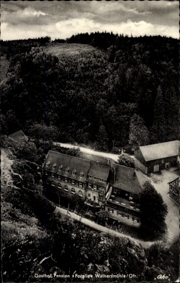 Postcard Weihersmühle Weismain in Upper Franconia Bavaria, Inn and Pension Forelle