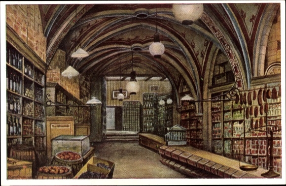 Artist PC Loeschmann, E., Wrocław Breslau Silesia, Schroeter&#39;s house, debit and credit