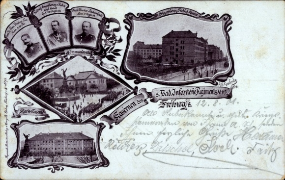 Ak Freiburg Breisgau, 5. Bad. Infanterie Regiment Nr. 113, Erbgroßherzog Friedrich u. Karls-Kaserne