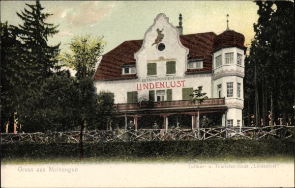 Postcard Melsungen in the Schwalm Eder district, climatic spa and tourist house Lindenlust