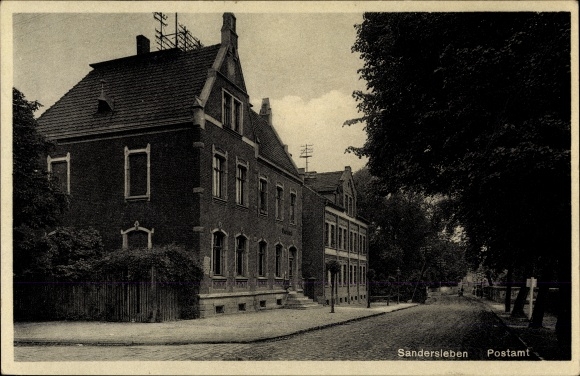 Ansichtkaart Sandersleben in Anhalt, lot op het postkantoor