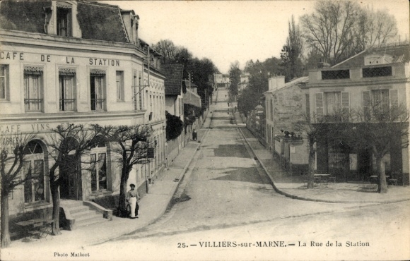 CPA Villiers sur Marne Val de Marne, Rue de la Station