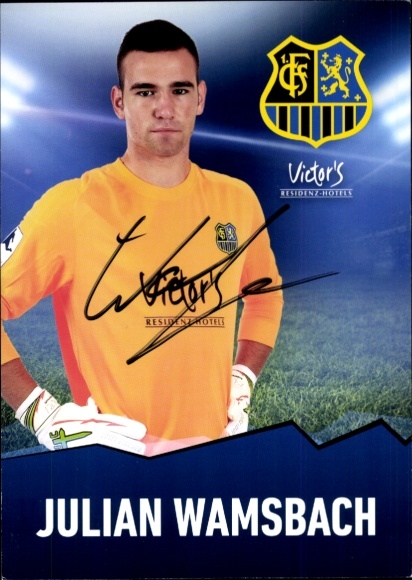 Autograph card footballer Julian Wamsbach, 1. FC Saarbrücken, autograph