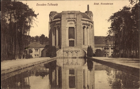 Ak Dresden Tolkewitz, Städtisches Krematorium