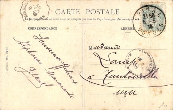 Letters Postcard Épinal Lorraine Vosges, partial views