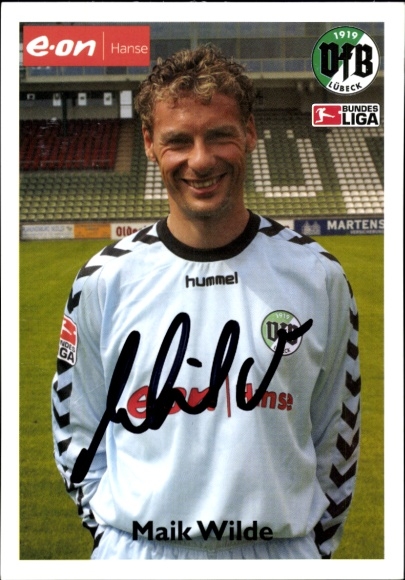 Autograph card footballer Maik Wilde, VFB Lübeck, autograph