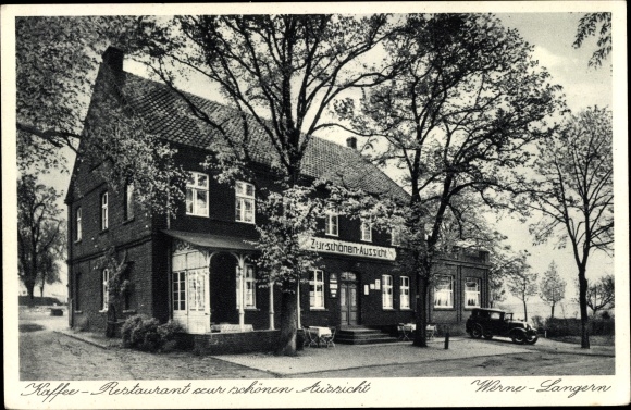 Postcard Langern Werne in Westphalia, café with a beautiful view