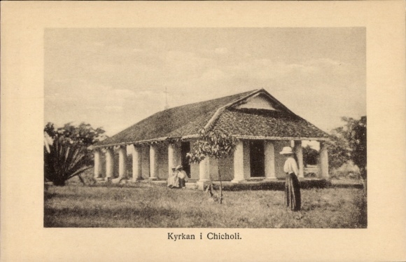 Postcard Chicholi India, Swedish Mission Church