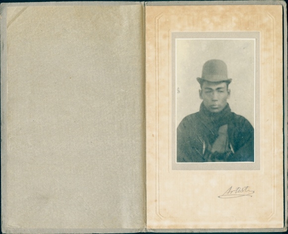 Cabinet Photo Yamagata Japan, portrait of a Man in a Hat, Japanese