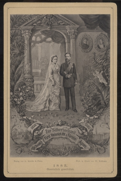 Cabinet illustration of Prince Heinrich XIV of Reuss (younger line) with Agnes, née of Württemberg