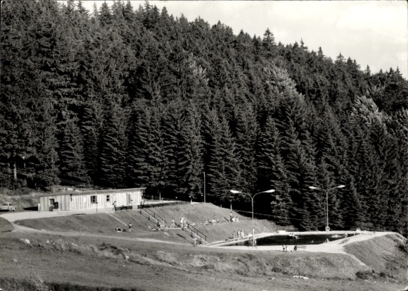 Postcard Weitisberga Heberndorf Wurzbach in Thuringia, forest pool