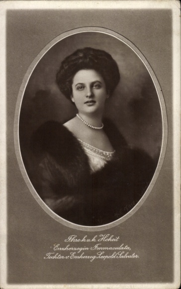 Passepartout Postcard Archduchess Maria Immakulata, daughter of Archduke Leopold Salvator