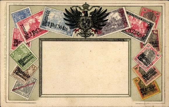 Stamps Postcard Morocco, coat of arms