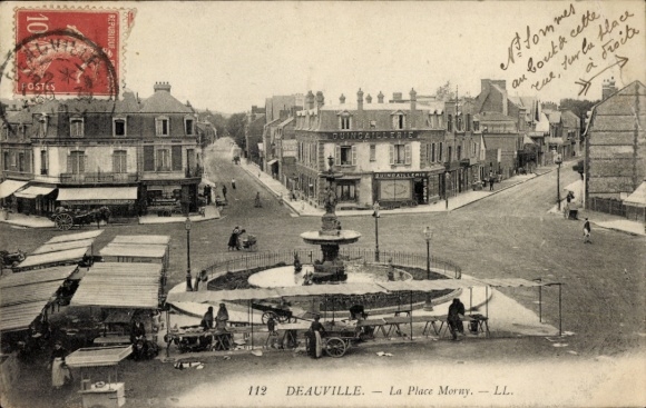 Ak Deauville Calvados, Place Morny