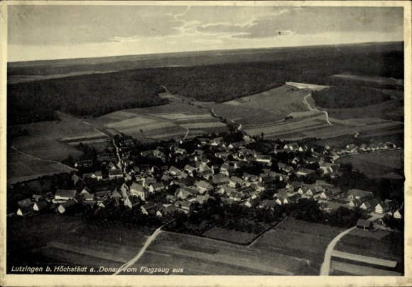 Postcard Lutzingen near Höchstadt on the Danube, aerial photo