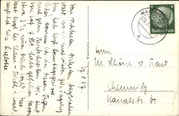 Postcard Waldmünchen in the Upper Palatinate Forest Bavaria, general view