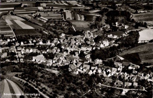 Ak Schatthausen Wiesloch in Baden, Luftaufnahme