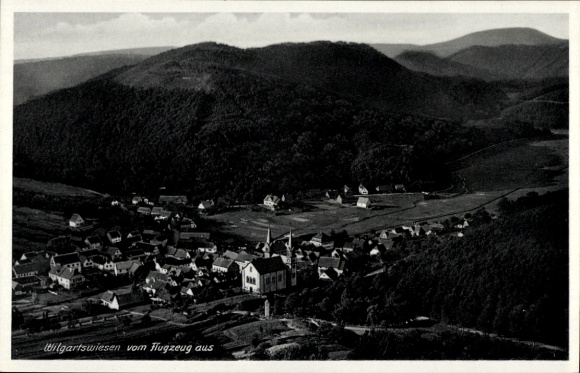Postcard Wilgartswiesen in the Palatinate, aerial photograph