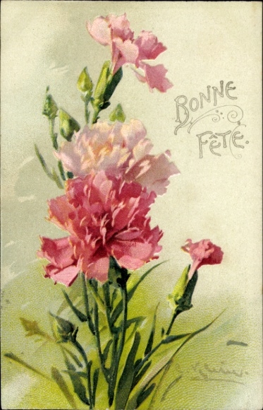 Artist Chromo-Litho Klein, Catharina, Nelken