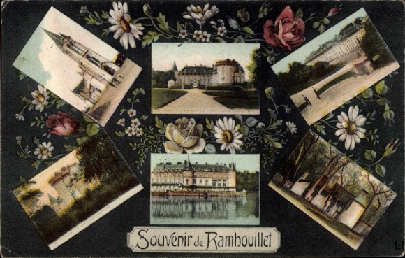 Ak Rambouillet Yvelines, Verschiedene Ansichten von  Blumenmuster, Souvenir de Rambouillet