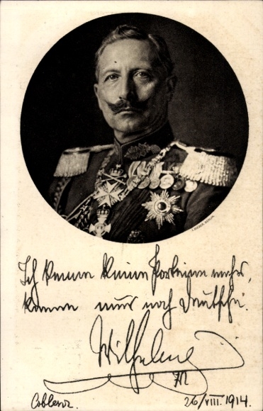 Postcard Kaiser Wilhelm II., Portrait, I no longer know any parties, quote 1914