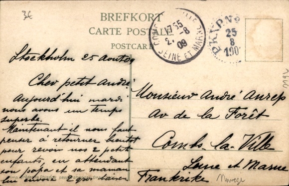 Postcard Interiör av Orsastuga, folk costumes