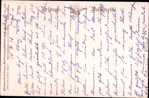 Artist Postcard Lindenberg, When the lilacs bloom