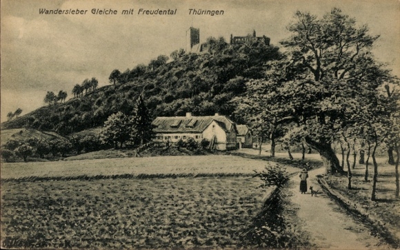 Künstler Ak Thomasczek, Wandersleben Drei Gleichen Thüringen, Wandersleber Gleiche, Freudenthal