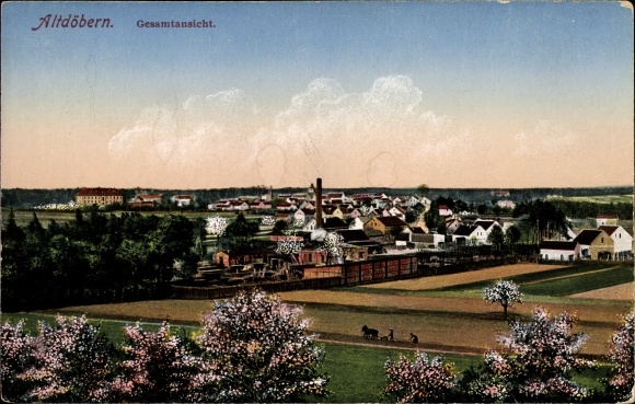 Postcard Altdöbern in Niederlausitz, total view of the village